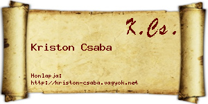 Kriston Csaba névjegykártya